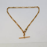 Victorian 9ct Rose Gold Trombone Link Albert Watch Chain or Necklace Antique c1890