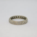 9ct White Gold & Spinel Set Eternity Ring Antique c1930 Art Deco