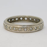 9ct White Gold & Spinel Set Eternity Ring Antique c1930 Art Deco