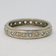 9ct White Gold & Spinel Set Eternity Ring Antique c1930 Art Deco