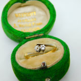 Victorian 18ct Yellow Gold 0.1ct Diamond Crossover Ring Antique c1890