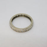 9ct White Gold & Spinel Set Eternity Ring Antique c1930 Art Deco