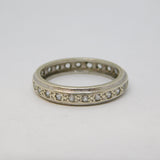 9ct White Gold & Spinel Set Eternity Ring Antique c1930 Art Deco