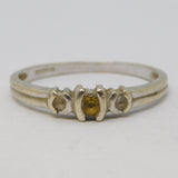 9ct White Gold, Citrine & Spinel Dress Ring Vintage 2006 Birmingham