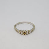 9ct White Gold, Citrine & Spinel Dress Ring Vintage 2006 Birmingham