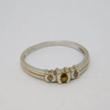 9ct White Gold, Citrine & Spinel Dress Ring Vintage 2006 Birmingham