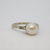 Victorian 9ct Gold, Pearl & Diamond Set Cocktail Ring Antique c1930 Art Deco