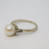Victorian 9ct Gold, Pearl & Diamond Set Cocktail Ring Antique c1930 Art Deco