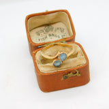 9ct Yellow Gold Blue Topaz Crossover Ring Antique c1920 Art Deco