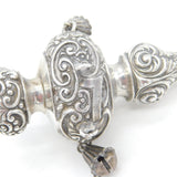 Victorian Sterling Silver & Natural Coral Baby Rattle & Teether Antique 1900