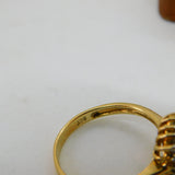 9ct Gold, Emerald Cut Garnet & Diamond Cocktail Ring Vintage c1970