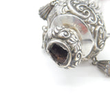 Victorian Sterling Silver & Natural Coral Baby Rattle & Teether Antique 1900