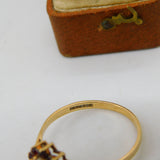 9ct Gold, Opal & Garnet Set Floral Cluster Ring Vintage 1985 Birmingham
