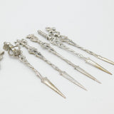 Set of Eleven .800 Silver Italian Souvenir Terminal Cocktail Sticks Vintage 1960