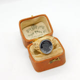 9ct Yellow Gold Haematite Centurion Signet Ring Vintage 1969 London