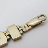 Mexican Sterling Silver Multi-Gem Set Panel Bracelet Vintage c1970 20cm Length