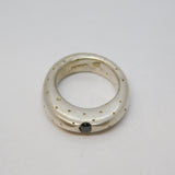 Studio Jewellery Sterling Silver Black Diamond Dress Ring Vintage 2007 Sheffield