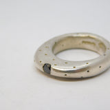 Studio Jewellery Sterling Silver Black Diamond Dress Ring Vintage 2007 Sheffield