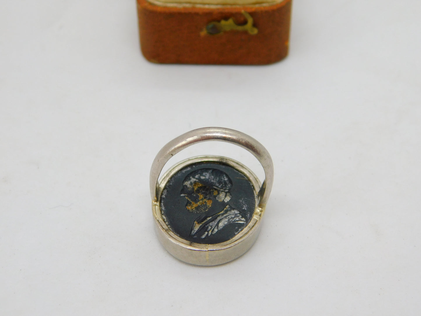 Georgian Sterling Silver Carved Basalt Intaglio Aphrodite Seal Ring c1820 Antique