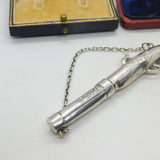 Victorian Sterling Silver Blunderbuss Gun Sewing Needle Case Antique c1850 French