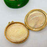 9ct Yellow Gold Floral Pattern Portrait Locket Pendant Vintage 1965 Birmingham