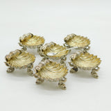Victorian Set of Six Sterling Silver Dolphin Salt Cellars Antique 1870 London