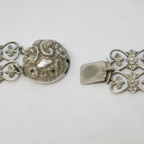 Victorian Sterling Silver Floral Choker Button Necklace Antique c1860