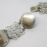 Victorian Sterling Silver Floral Choker Button Necklace Antique c1860