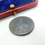King George I Farthing Coin 1719 Fair-Poor Condition Antique Early Georgian