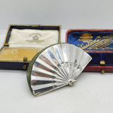 Rare Fan Shaped Sterling Silver Pin Cushion Antique 1913 Art Deco Birmingham