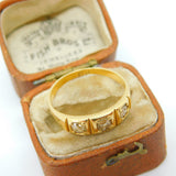 Victorian 18ct Yellow Gold & 0.4ct Diamond Three Stone Ring Antique c1880