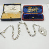 Sterling Silver Graduating Albert Link Watch Chain Antique 1897 Victorian