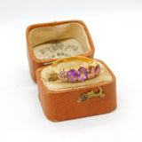 Victorian 18ct Yellow Gold Five Stone Amethyst Band Ring 1870 Birmingham Antique