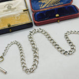 Sterling Silver Graduating Albert Link Watch Chain Antique 1897 Victorian