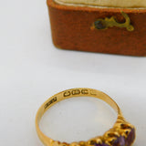 Victorian 18ct Yellow Gold Five Stone Amethyst Band Ring 1870 Birmingham Antique