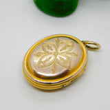 Victorian 9ct Gold Back & Front Enamel 'In Memory Of' Mourning Locket Antique c1860