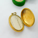 Victorian 9ct Gold Back & Front Enamel 'In Memory Of' Mourning Locket Antique c1860