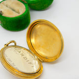 Victorian 9ct Gold Back & Front Enamel 'In Memory Of' Mourning Locket Antique c1860