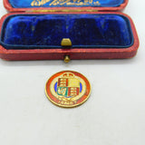 Queen Victoria Silver Gilt & Enamel Golden Jubilee Sixpence Coin 1887 Antique