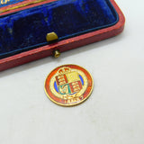 Queen Victoria Silver Gilt & Enamel Golden Jubilee Sixpence Coin 1887 Antique