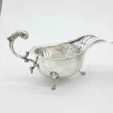 Pair Of Sterling Silver Scrolled Handle Gravy Sauce Boats Antique 1934 Art Deco