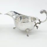 Pair Of Sterling Silver Scrolled Handle Gravy Sauce Boats Antique 1934 Art Deco