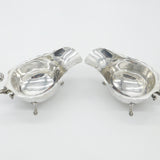 Pair Of Sterling Silver Scrolled Handle Gravy Sauce Boats Antique 1934 Art Deco