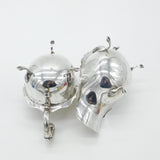 Pair Of Sterling Silver Scrolled Handle Gravy Sauce Boats Antique 1934 Art Deco