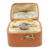 Victorian 18ct Gold & Platinum Diamond Crossover Band Ring Antique c1880