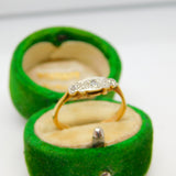 Victorian 18ct Yellow Gold & Diamond Set Band Ring Antique c1890