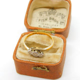 Victorian 18ct Gold & Platinum Diamond Crossover Band Ring Antique c1880