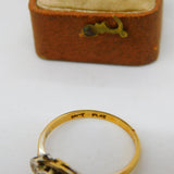 Victorian 18ct Gold & Platinum Diamond Crossover Band Ring Antique c1880