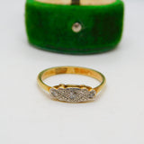 Victorian 18ct Yellow Gold & Diamond Set Band Ring Antique c1890