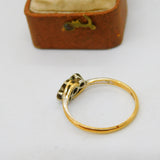 Victorian 18ct Gold & Platinum Diamond Crossover Band Ring Antique c1880